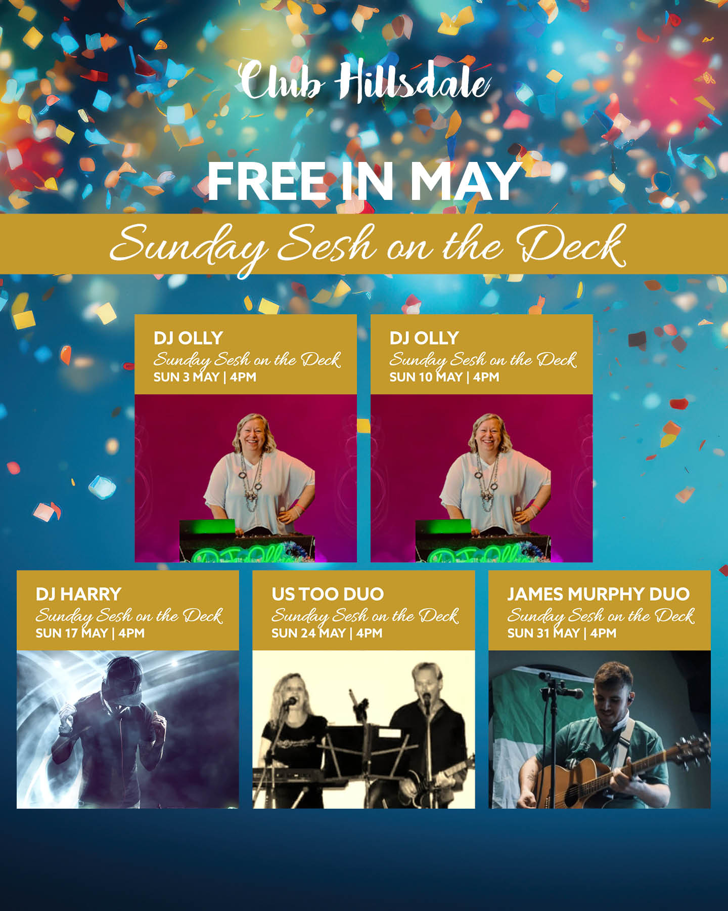 Free Sunday Sesh entertainment Club Hillsdale